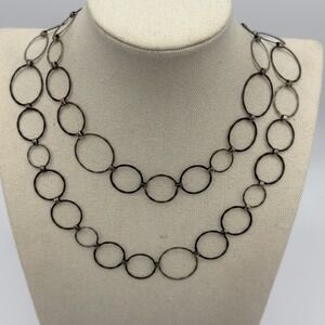 Vtg RLM Studio Sterling Silver Necklace Robert Lee Morris Modernist Flapper